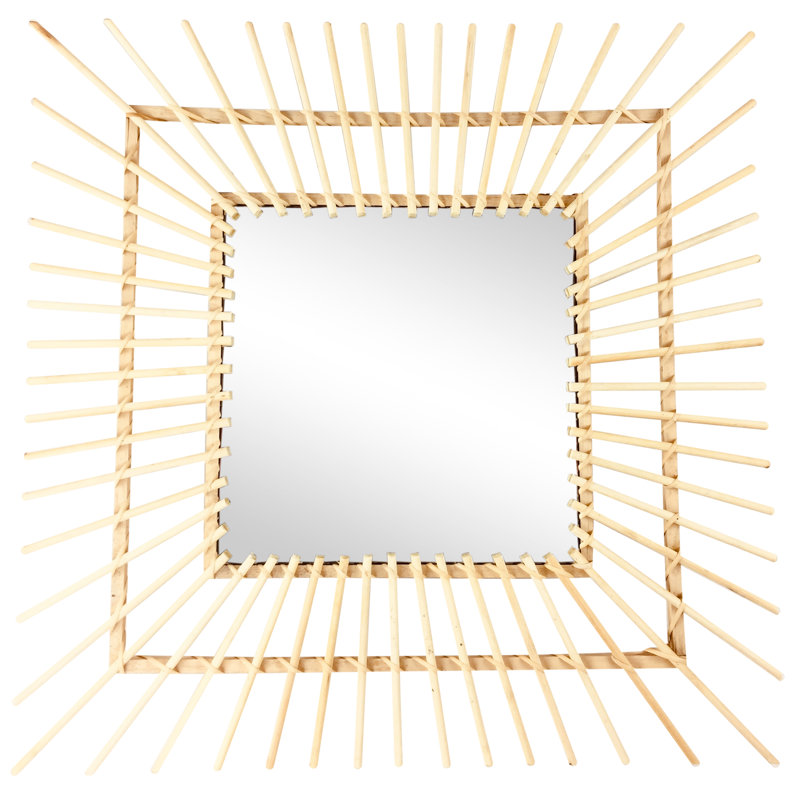 House of Hampton Square Rattan Mirror 60Cm Wayfair.co.uk